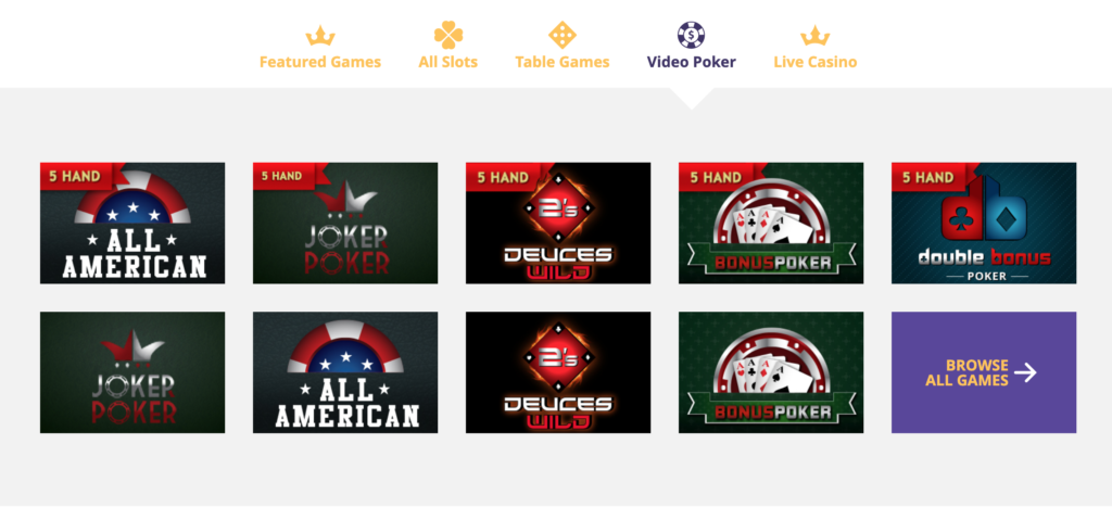 VipSlots Casino Video Poker