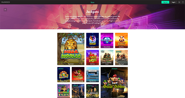 Dunder Casino Jackpots screenshot