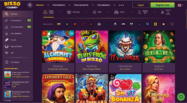 Bizzo Casino games