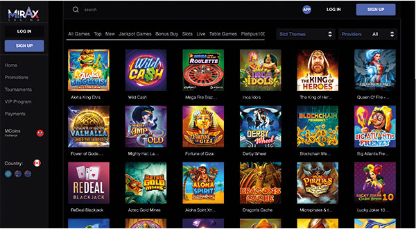 Mirax Casino Games