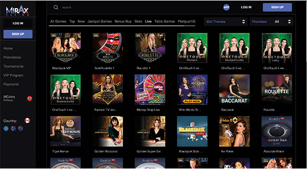 Mirax Live Casino