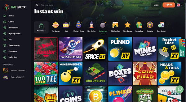 Slothunter Casino Instant Win